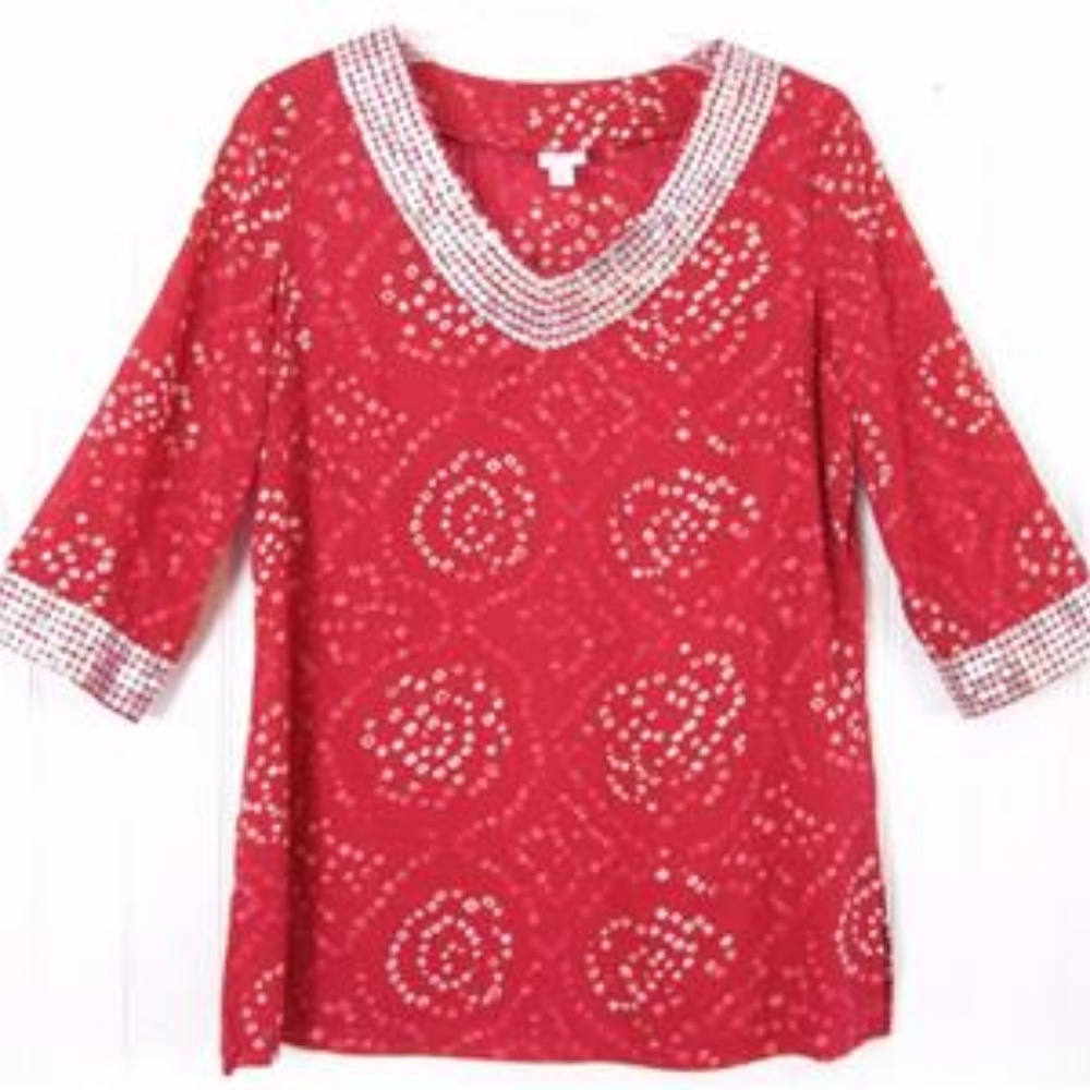 CALYPSO ST BARTH for Target Red Sequined Tunic Top